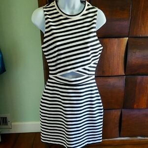 Express Striped Black and White Dress